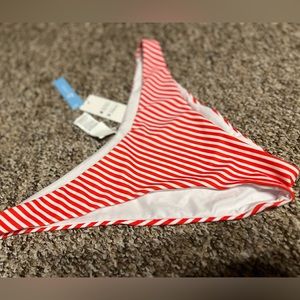 Cupshe Red and White Striped bikini bottoms